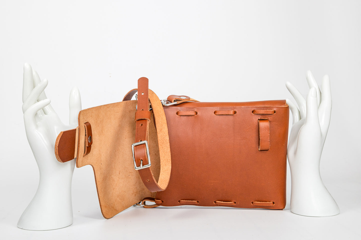 Leather Front Braided Bag