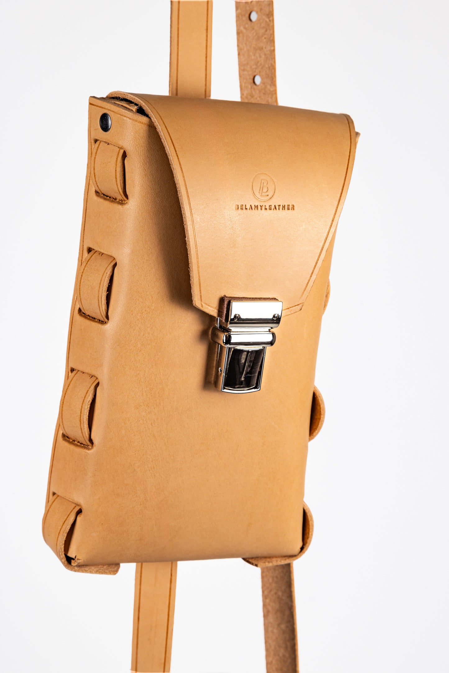 Leather Water Bottle Strap with Pouch
