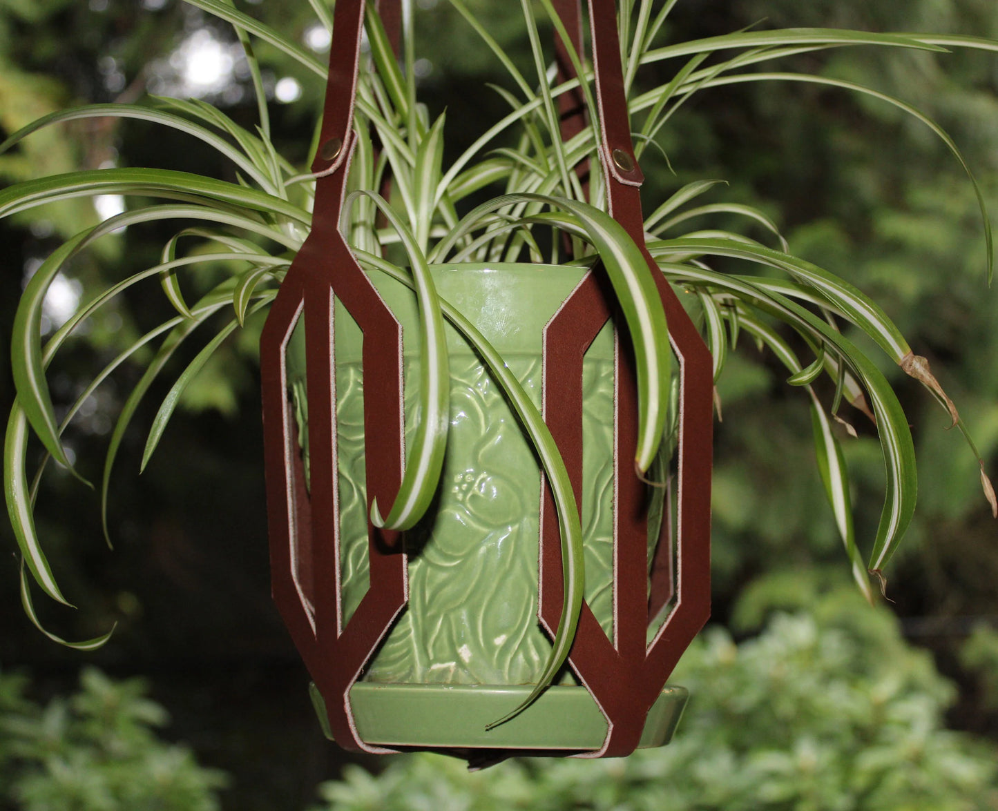 Leather Plant Hanger, Handmade Plant Hanger, Leather Plant Hammock, Leather Plant Sling, Leather Plant Holder