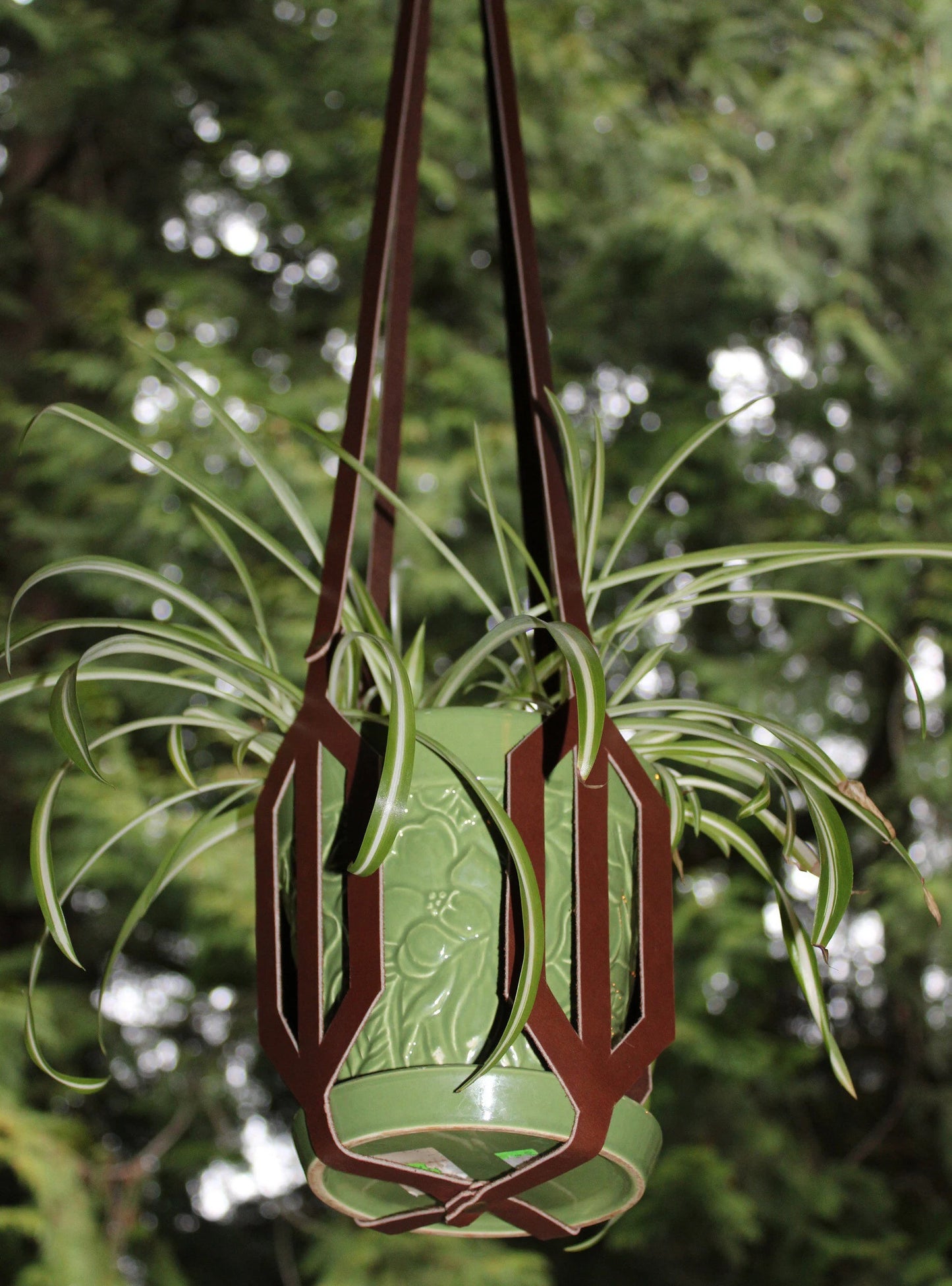 Leather Plant Hanger, Handmade Plant Hanger, Leather Plant Hammock, Leather Plant Sling, Leather Plant Holder