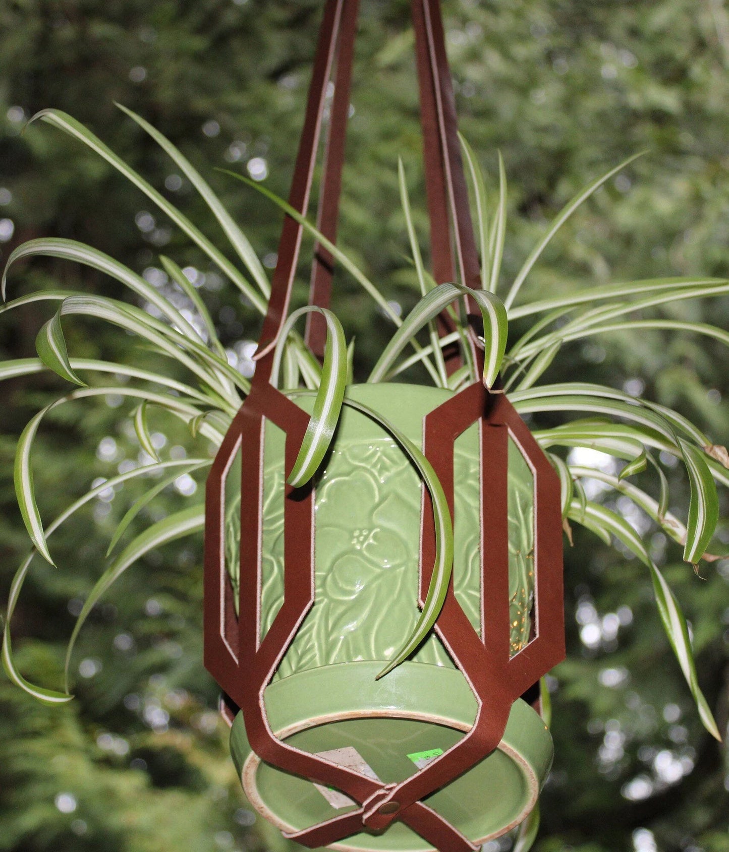 Leather Plant Hanger, Handmade Plant Hanger, Leather Plant Hammock, Leather Plant Sling, Leather Plant Holder