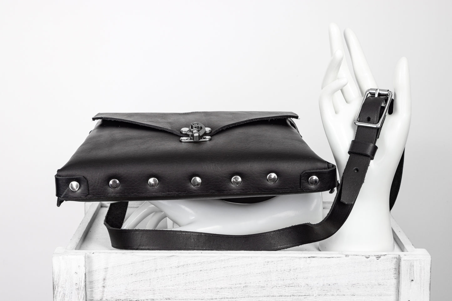 Leather Bottom Rivets Bag