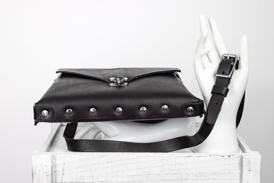 Leather Bottom Rivets Bag