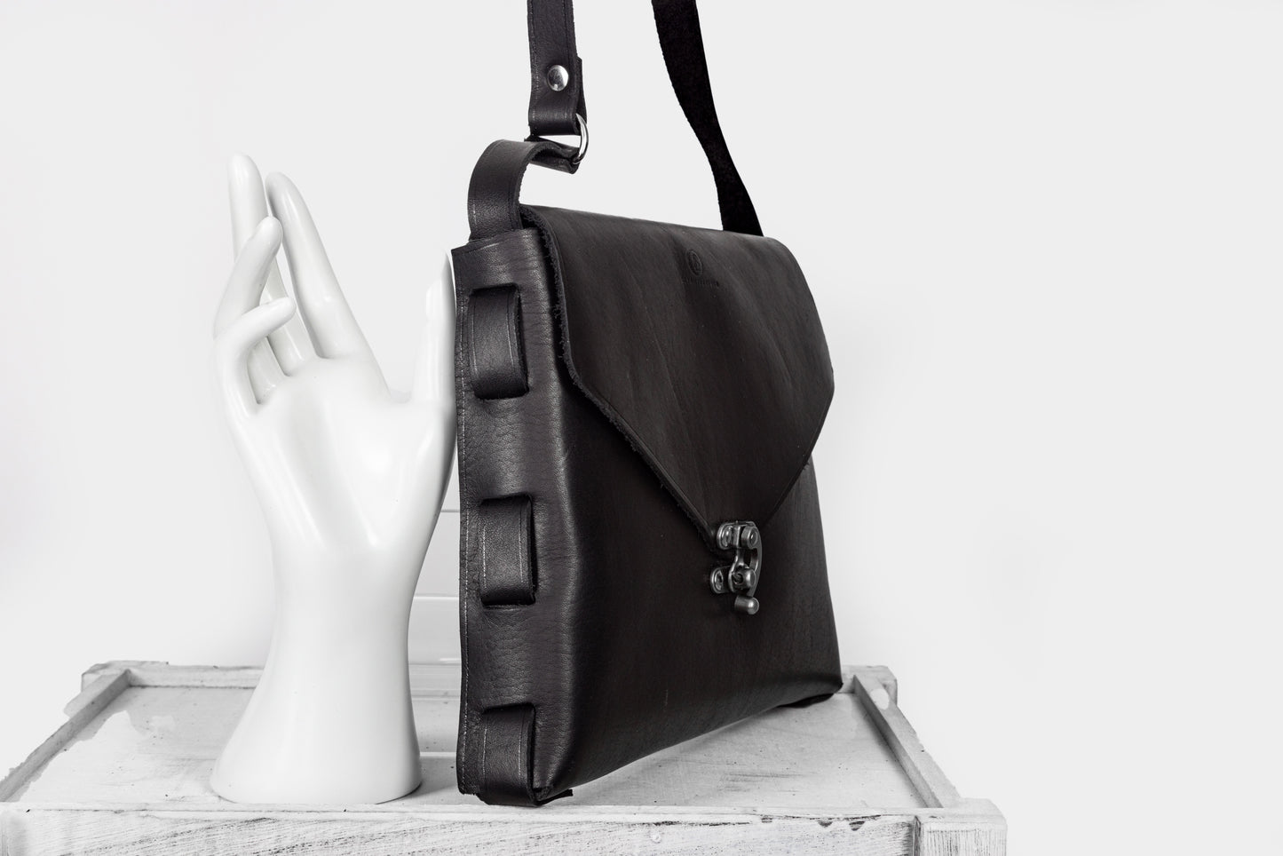 Leather Bottom Rivets Bag