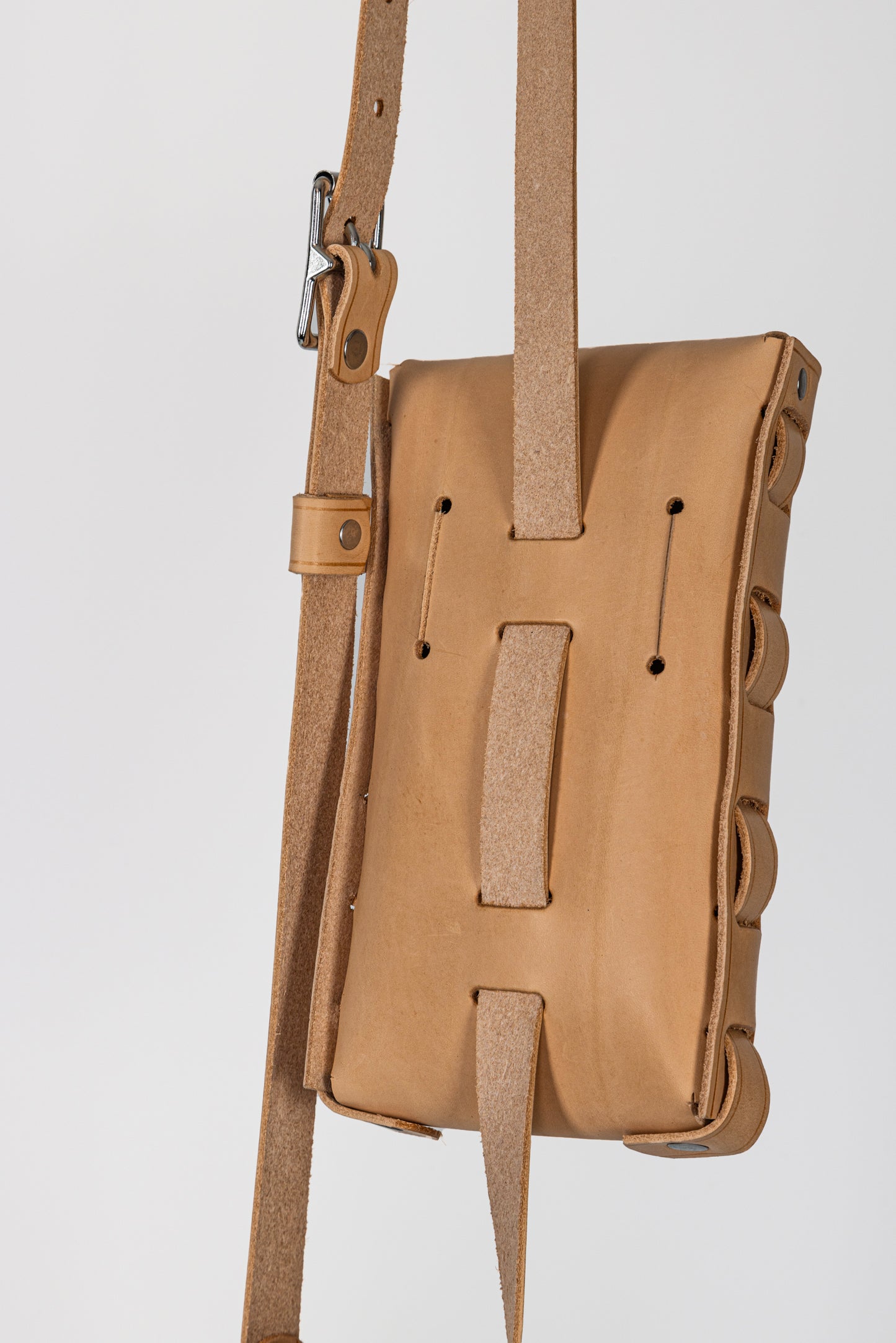 Leather Water Bottle Strap with Pouch